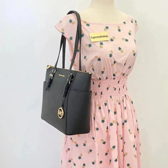 Michael Kors Charlotte Top Zip Tote shoulder bag black - Picture 9 of 10